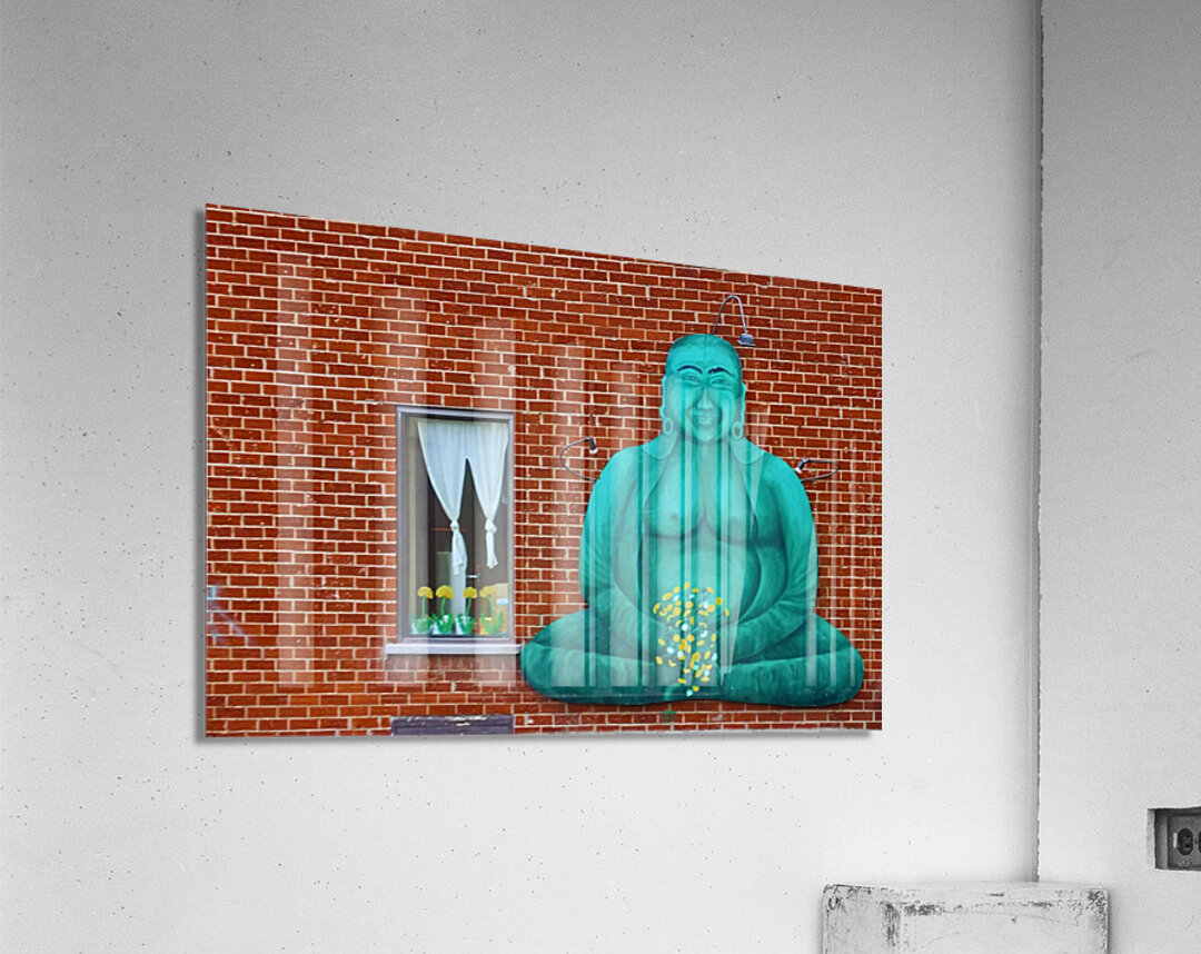 Buddha With Flowers Acrylic Print