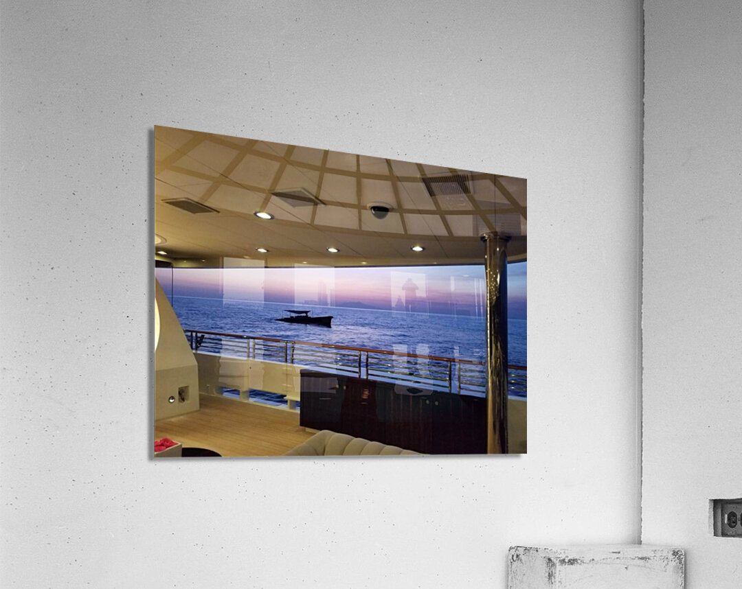 Boats On A Blue Sea Acrylic Print