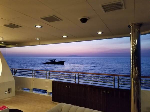 Boats On A Blue Sea Print