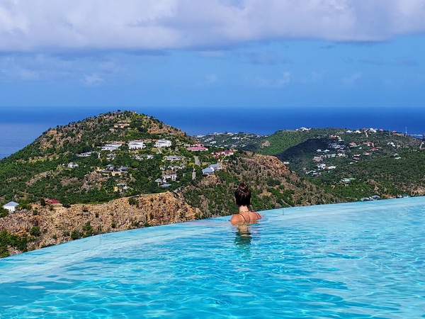 Poolside Views of St Barths Print