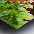 Black butterfly amongst the flowers Metal print