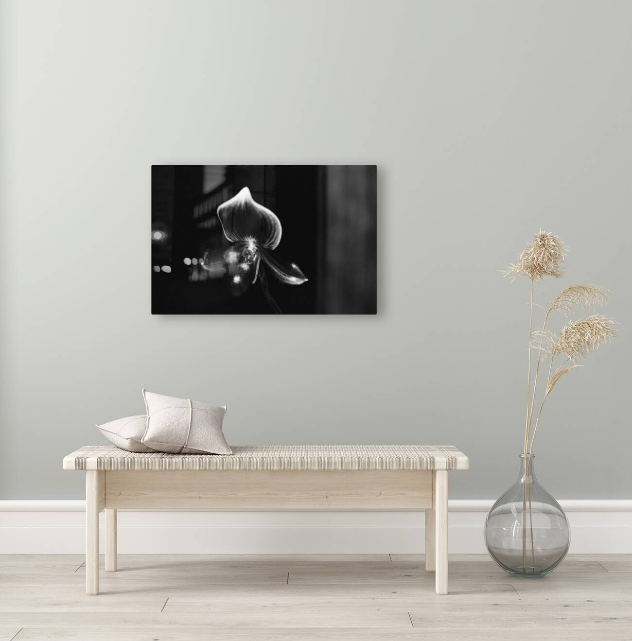 Black  White Floral Series 9 Reproduction