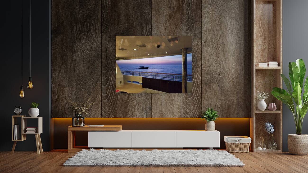 Boats On A Blue Sea Reproduction