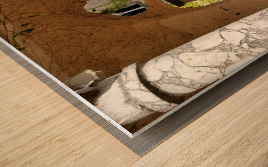 Italian village architecture Wood print